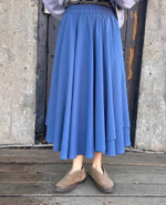 Юбка асимметричная двухслойная, пыльно-синего цвета