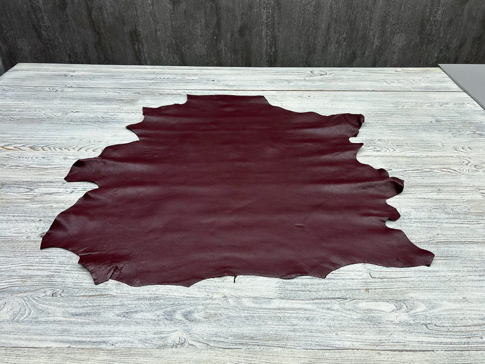 Poncho Lux Bordo (1,2-1,4 мм), цв. Бордовый, натуральная кожа козы