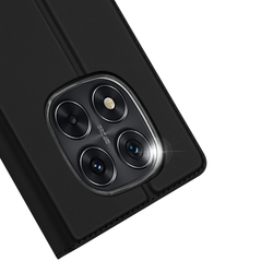 Чехол книжка из PU кожи черного цвета от Dux Ducis для Xiaomi Redmi Note 14 Pro 5G и Poco X7 5G, серия Skin Pro Series Case