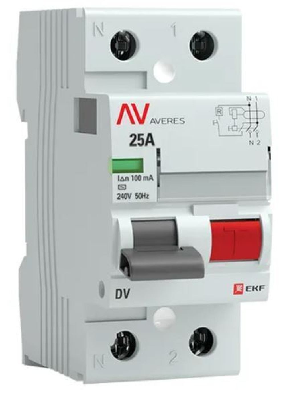 УЗО  EKF rccb-2-25-100-ac-av
