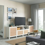 Тумба под ТВ - IKEA BESTÅ/BESTA/БЕСТО ИКЕА, 74х42х240 см, белый/бежевый