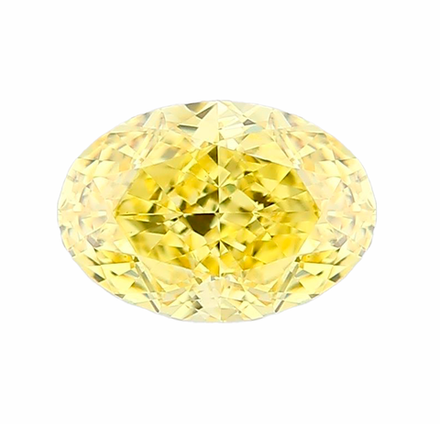 Лабораторно-выращенный бриллиант овал 7.14 х 4.99 х 3.62 мм FancyVIVID YELLOW/VS1 1.05 ct