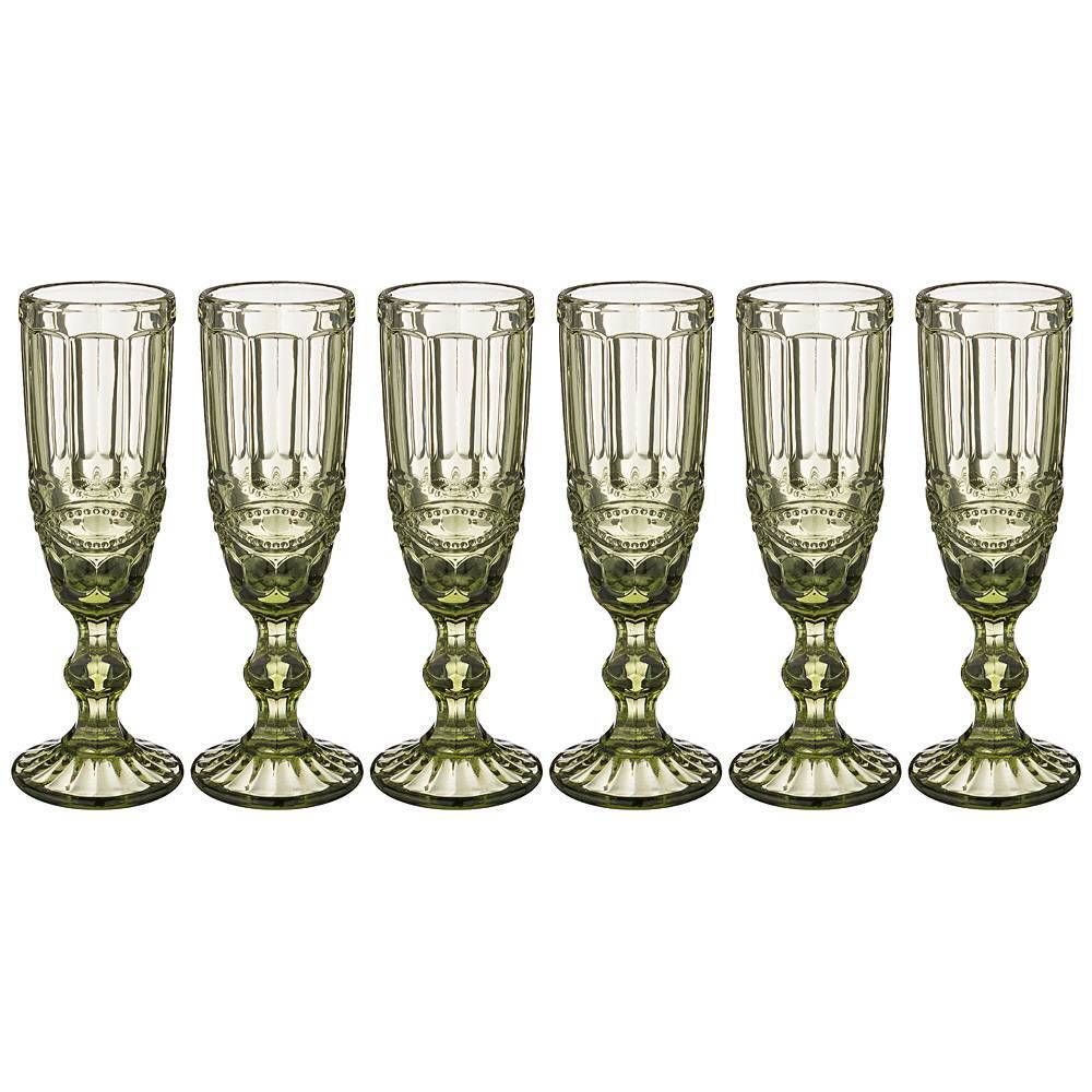 НАБОР БОКАЛОВ ДЛЯ ШАМПАНСКОГО "СЕРПЕНТИНА" ИЗ 6ШТ. СЕРИЯ "MUZA COLOR" 150МЛ. / В=20 СМ (КОР=4НАБ.)