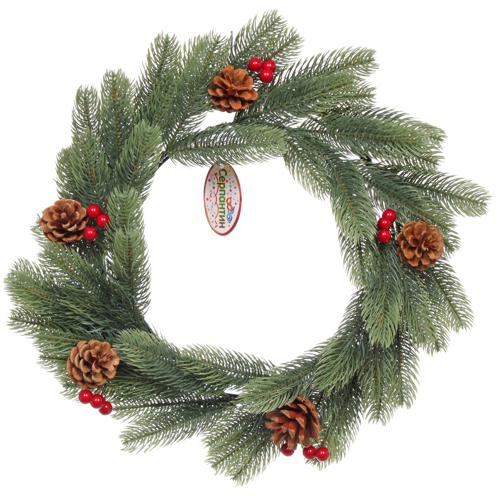 Венок хвойный новогодний «Хвойный аромат» 50 см, резина (SQ3001-50)