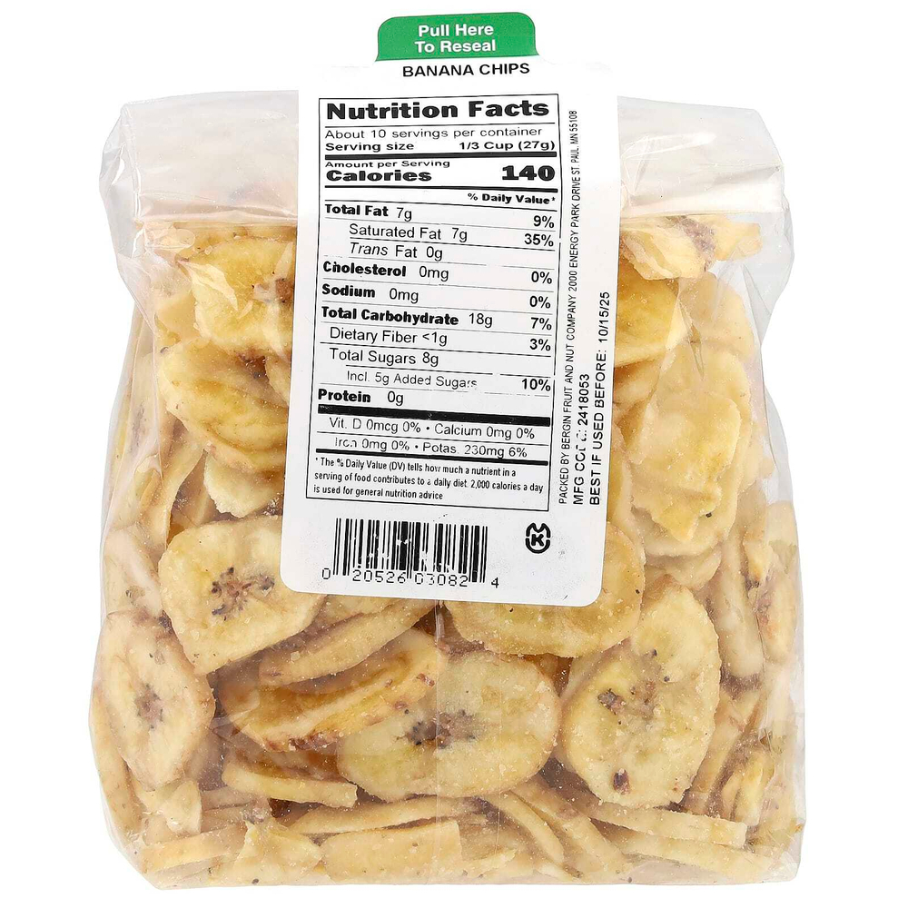 Bergin Fruit and Nut Company, банановые чипсы, 255 г (9 унций)