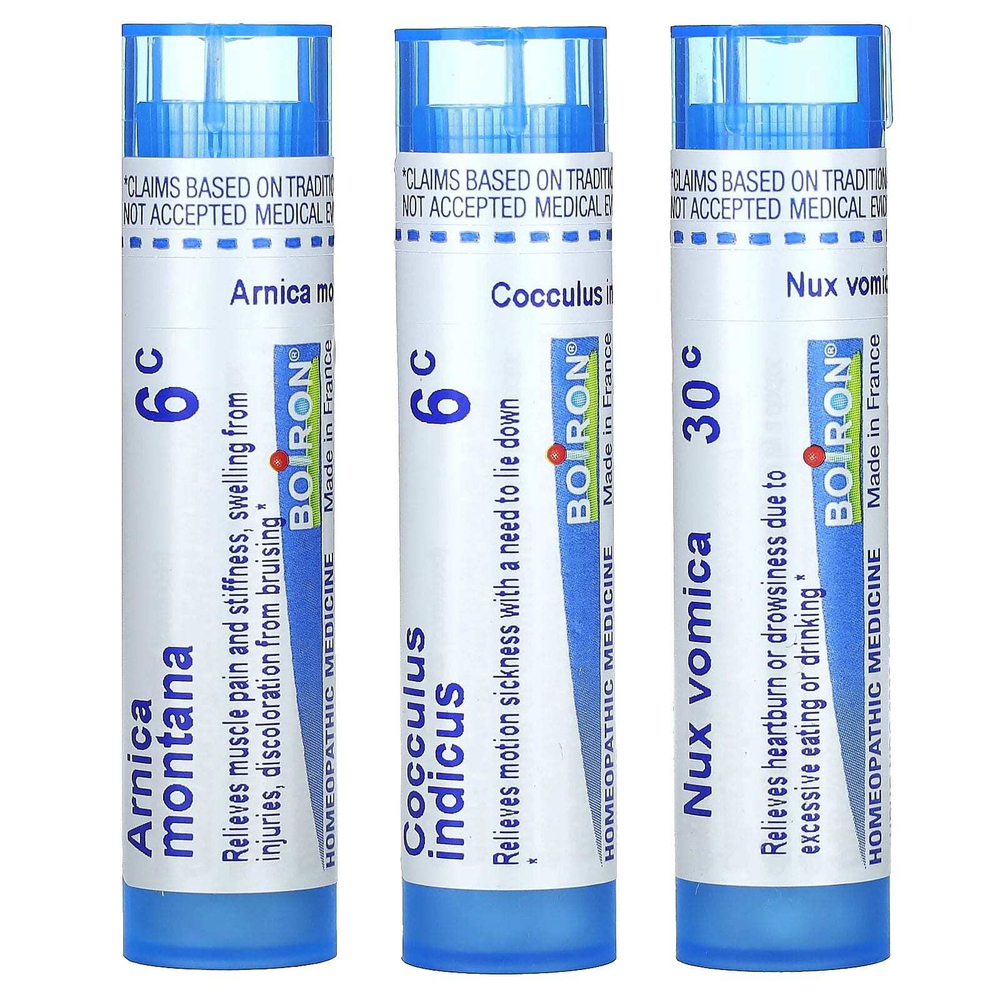Boiron, Jet Lag Relief, гранулы для рассасывания, комбинированный набор, 3 тюбика по 80 гранул
