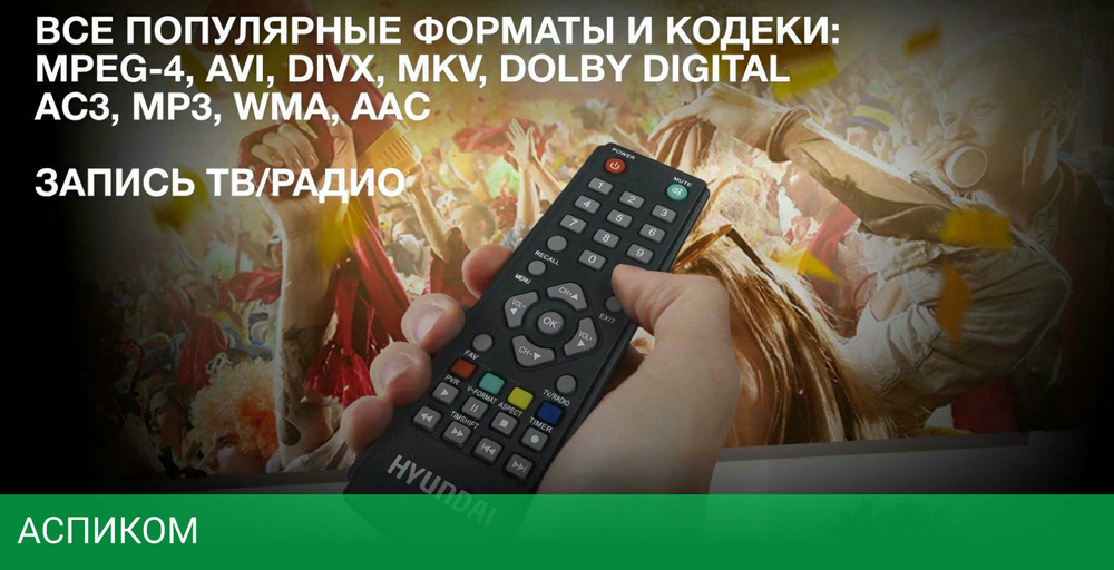 Приемник цифрового ТВ Hyundai H-DVB440 черный