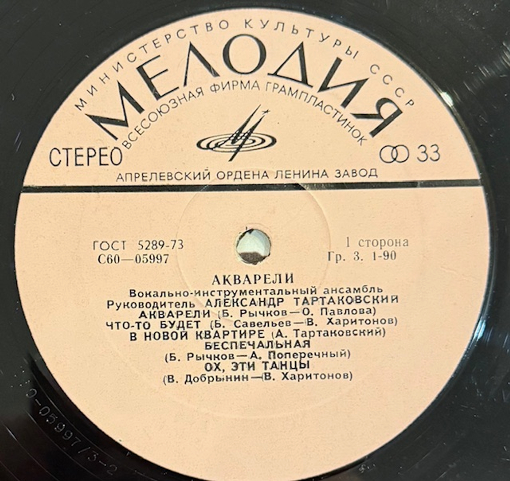 Виниловая пластинка Акварель – Акварель (Мелодия) LP