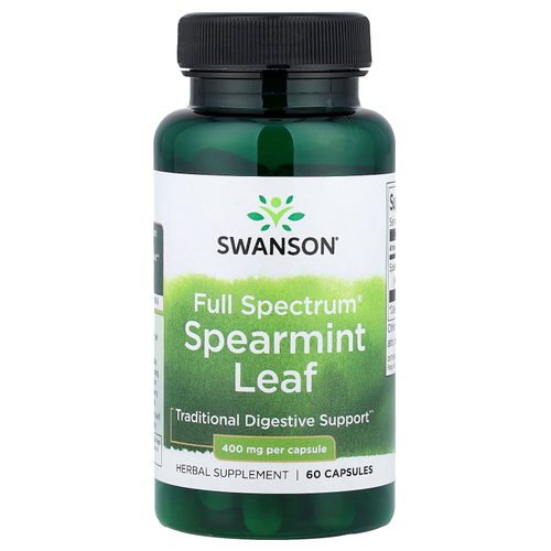 Swanson Vitamins, Full Spectrum®, лист мяты кудрявой, 400 мг, 60 капсул