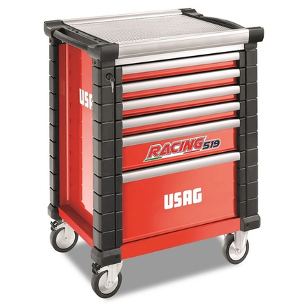 519 RS6/3V Тележка инструментальная, 6 ящиков, красный цвет, USAG (Италия)