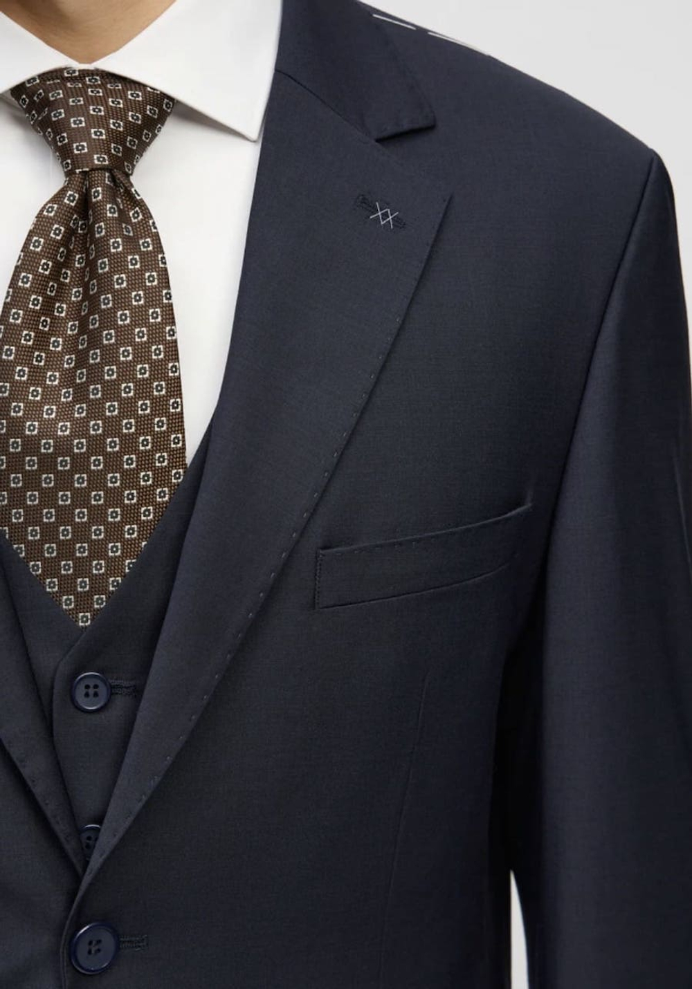 Мужской костюм тройка (темно-синий) А52