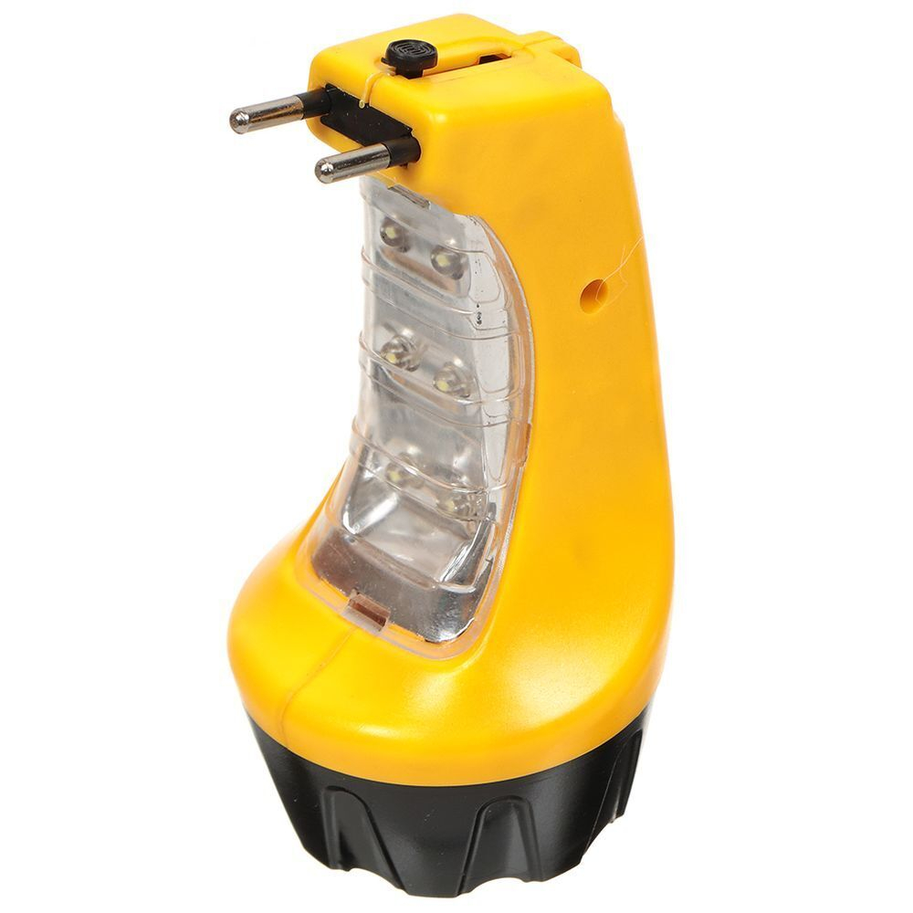 Фонарь ручной, встр акк, зар от сет220В, чер-жел, 4+6 LED, SPE17194-4