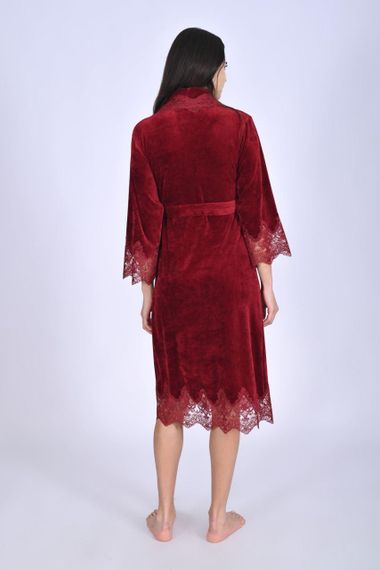 Халат женский велюровый 0519 бордовый NUSA Турция