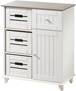 Корзина для хранения  "Венеция", из сосны набор 3 шт, белый воск