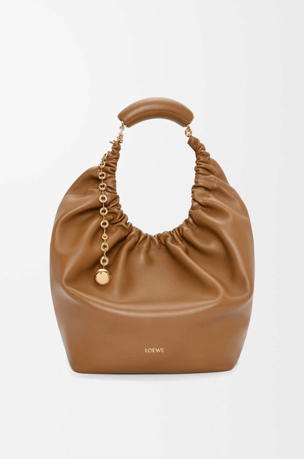 Loewe Средняя сумка-мешок Squeeze из мягкой кожи ягненка наппа, светло-коричневый
