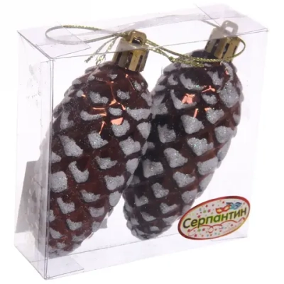 Ёлочные игрушки «Таинственное очарование» Шишки 9 см (набор 2шт), шоколад