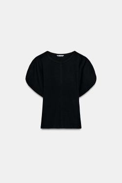 ZARA ФУТБОЛКА С РУКАВАМИ КИМОНО, ЧЕРНЫЙ