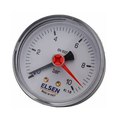 Манометр аксиальный ELSEN EMO63 - 1/4" (D-63мм, шкала 0-10 бар)