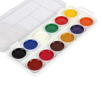 Акварель медовая "Чебурашка" 12 цветов, без кисти, пластик (Мульти-Пульти)