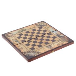 GAEM Игра настольная 3 в 1 (шахматы, шашки, нарды) "Морские", L50 W25 H6 см