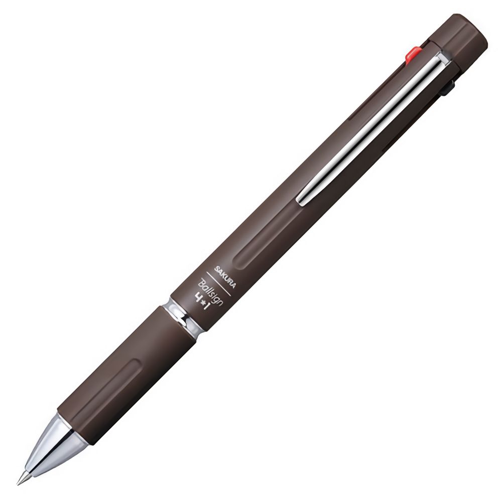 Многофункциональная ручка Sakura Ballsign 4+1 тёмно-коричневая