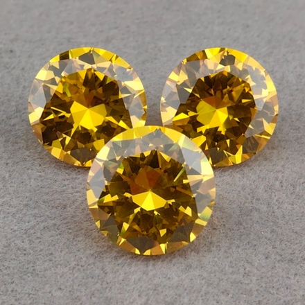Фианит круглый, Golden Yellow