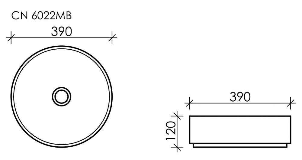 Рукомойник Ceramica Nova Element 39 см CN6022MB, черный матовый