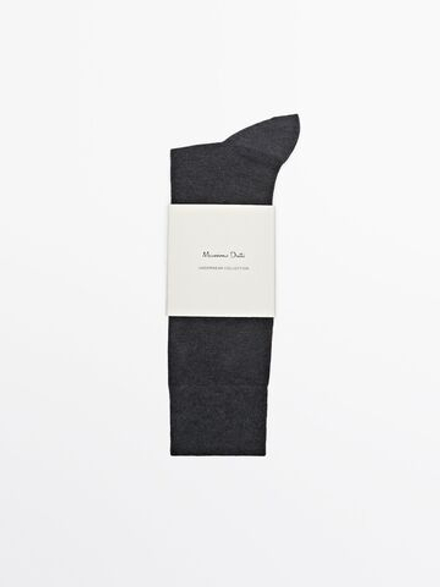 Massimo Dutti Высокие носки из прочного смесового хлопка, маренго