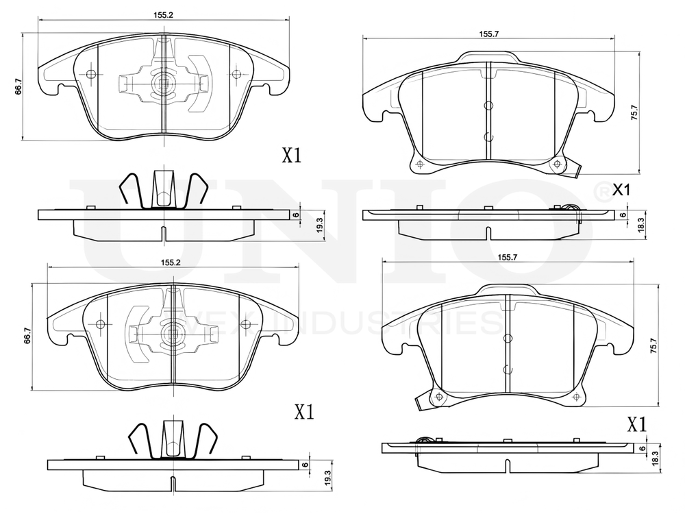Колодки тормозные диск. передние UNIO BRP-20158