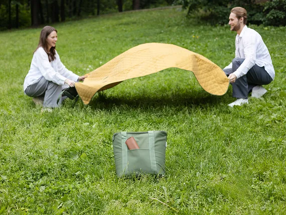 Плед для пикника и отдыха на пляже smart picnic, горчичный