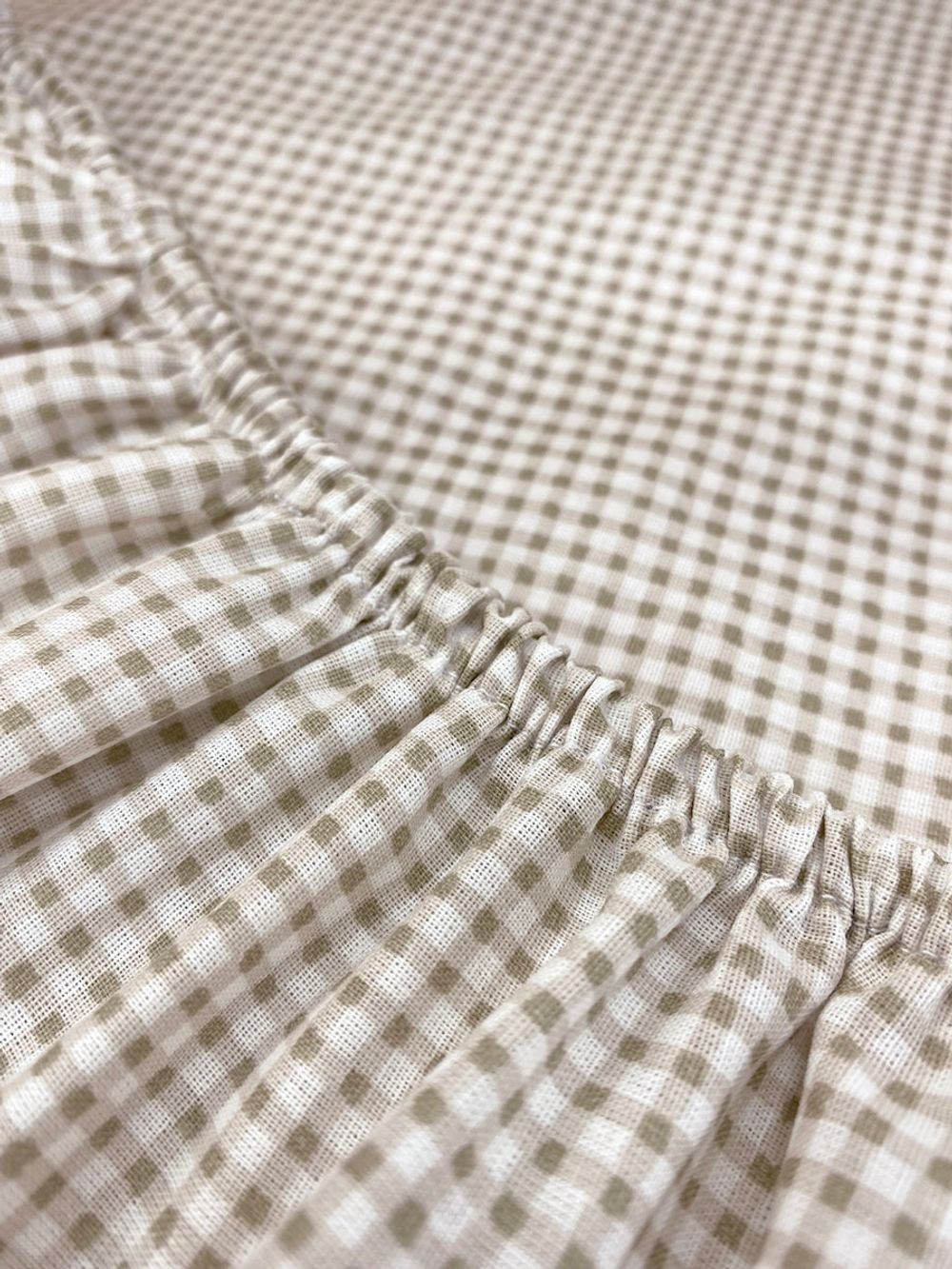 Постельное белье Anna Maria "Бежевая клеточка" 1,5-сп   наволочка 50х70 1шт Простынь на резинке 90х200 см  Пододеяльник 145х215 см