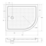 Акриловый поддон для душа Cezares Tray A 120x100 L TRAY-A-RH-120/100-550-15-W-L Белый