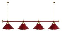Лампа STARTBILLIARDS 4 пл. (плафоны зеленые,штанга золотая,фурнитура золото)