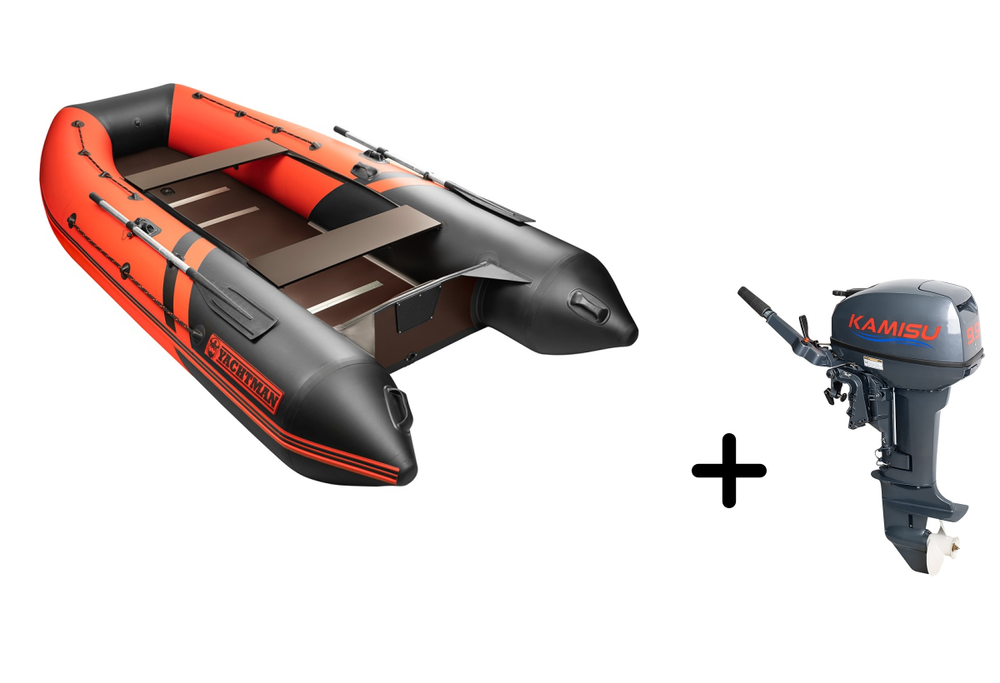 YACHTMAN-360 СК красный-черный + KAMISU T 9.9 BMS (комплект лодка + мотор)