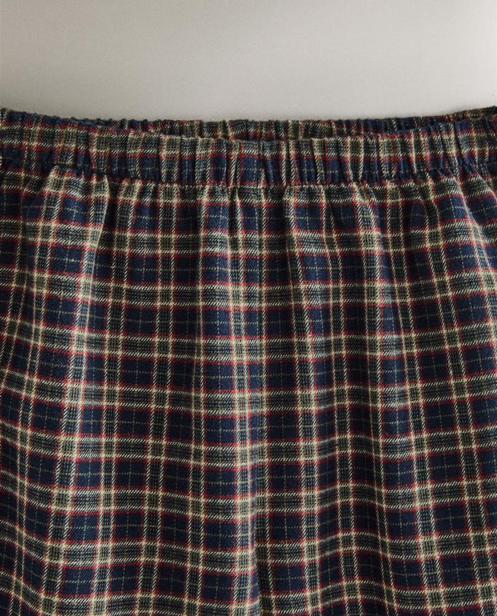 ZARA HOME ДЕТСКАЯ РОЖДЕСТВЕНСКАЯ ПИЖАМА В КЛЕТКУ, ТЕМНО-КРАСНЫЙ