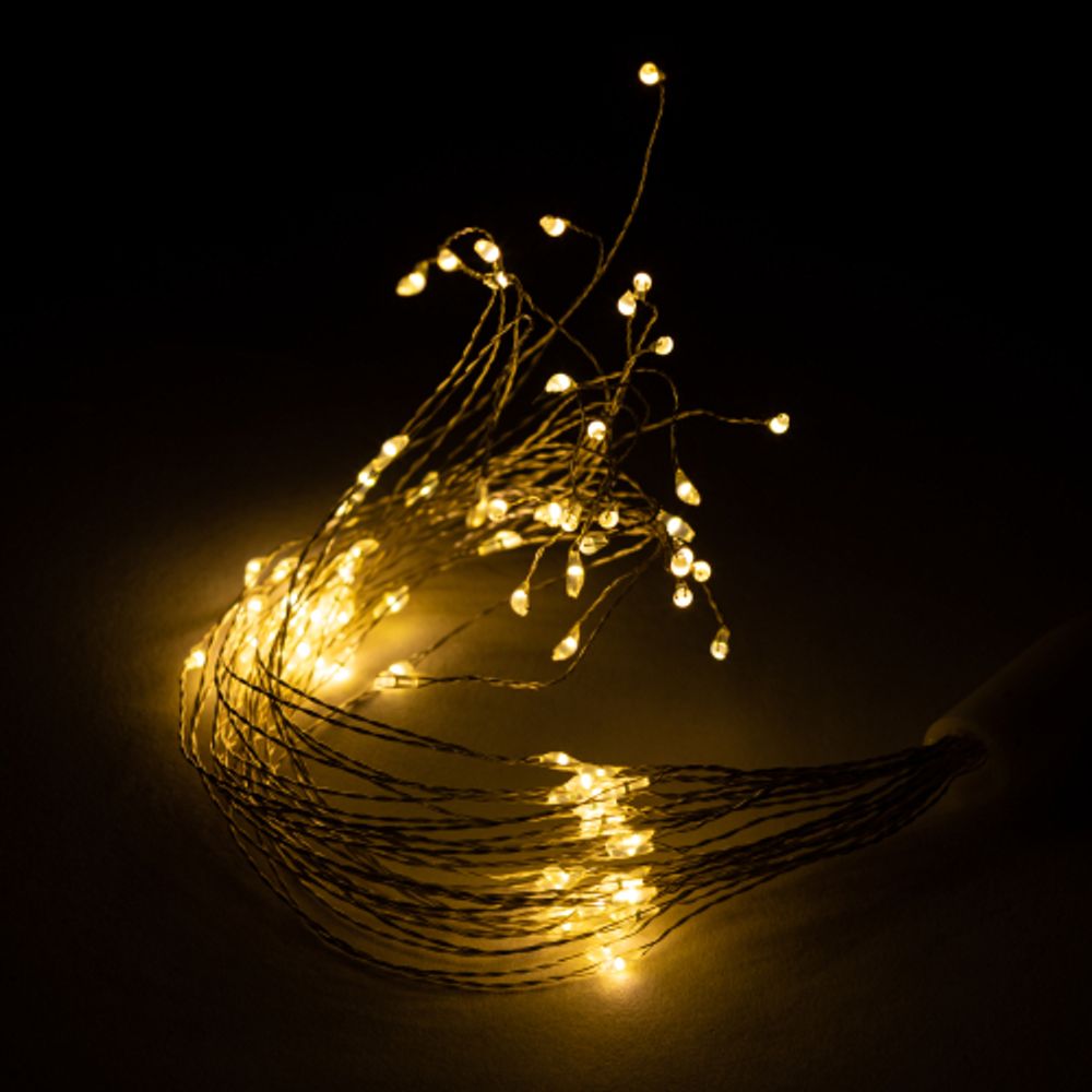 Светодиодная новогодняя гирлянда ЭРА ENIS-90W подвесной светильник Салют теплый белый 90 led 2*AA | Гирлянды