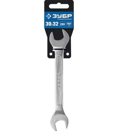 ЗУБР 30 х 32 мм, рожковый гаечный ключ, Профессионал (27010-30-32)