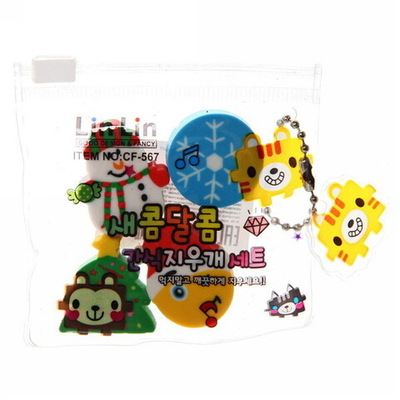 Ластики для карандашей 4 шт «Новогодняя сказка», плоские