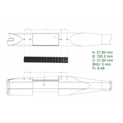 Планка APEL на Steyr SBS 96 CSP E=100,2 - Picatinny  (83-00202/7)
