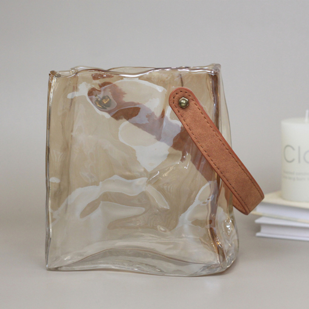 Ваза стеклянная «Молли» 14*17см оранжевая