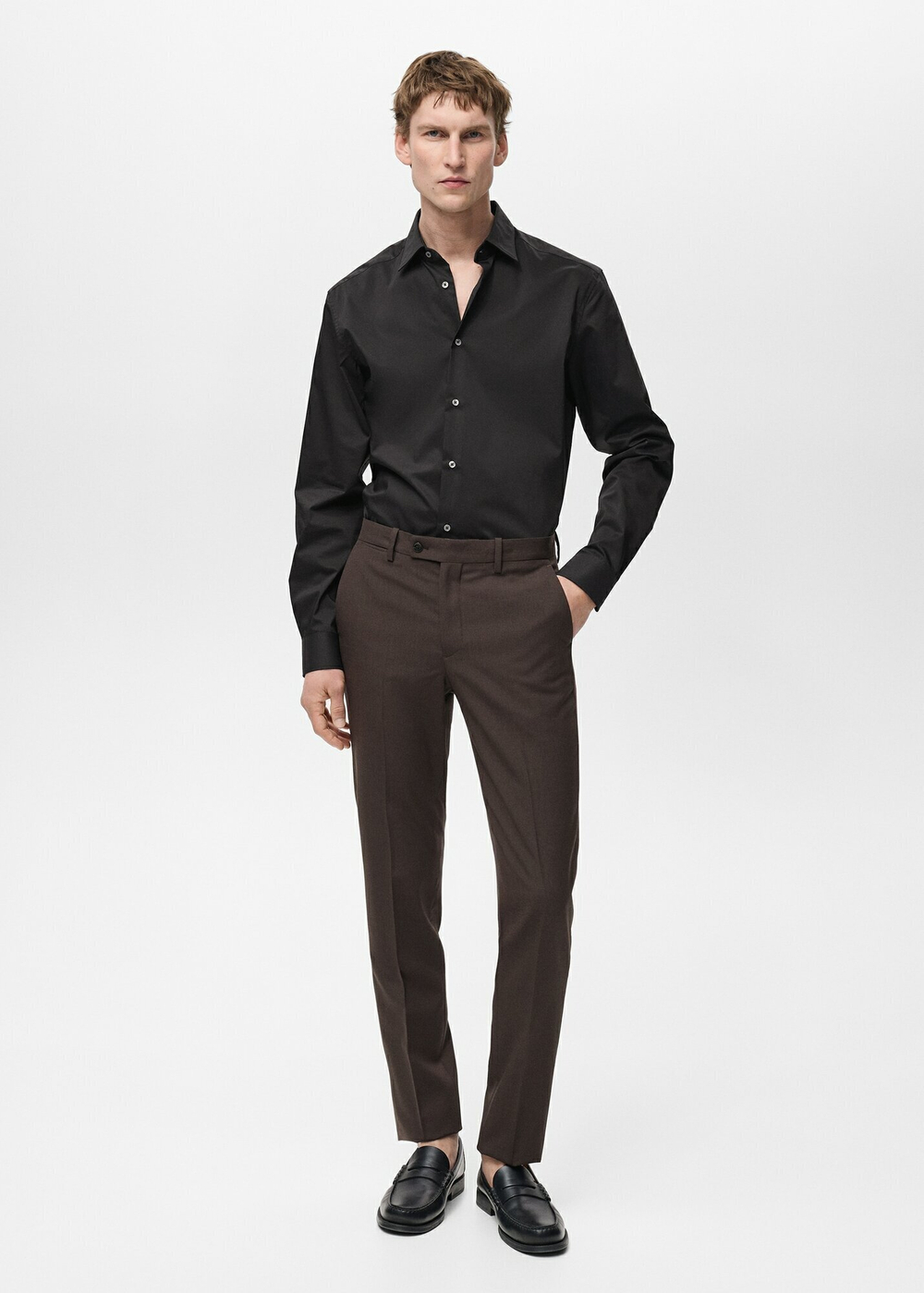 Рубашка regular fit из хлопка стретч