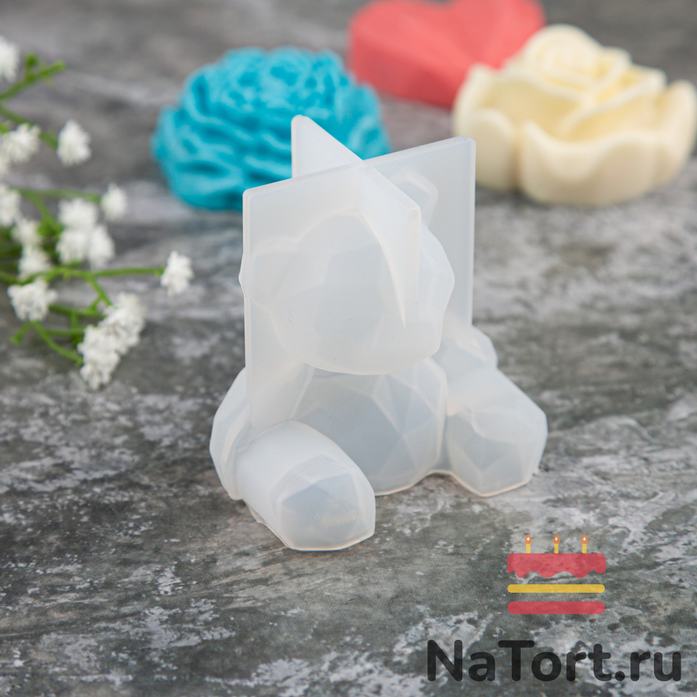 Силиконовый молд 3D «Геометрический мишка»