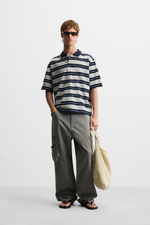 Поло relaxed fit в полоску