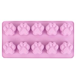 Форма для льда и шоколада "Лапки" 21,5х11х1,6см (силикон) (без упаковки)