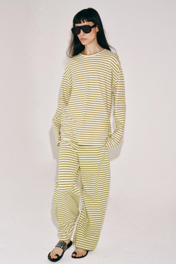ZARA БРЮКИ В ПОЛОСКУ ИЗ ХЛОПКА И ЛЬНА, БЕЖЕВЫЙ/НЕЖНО-КОРИЧНЕВЫЙ