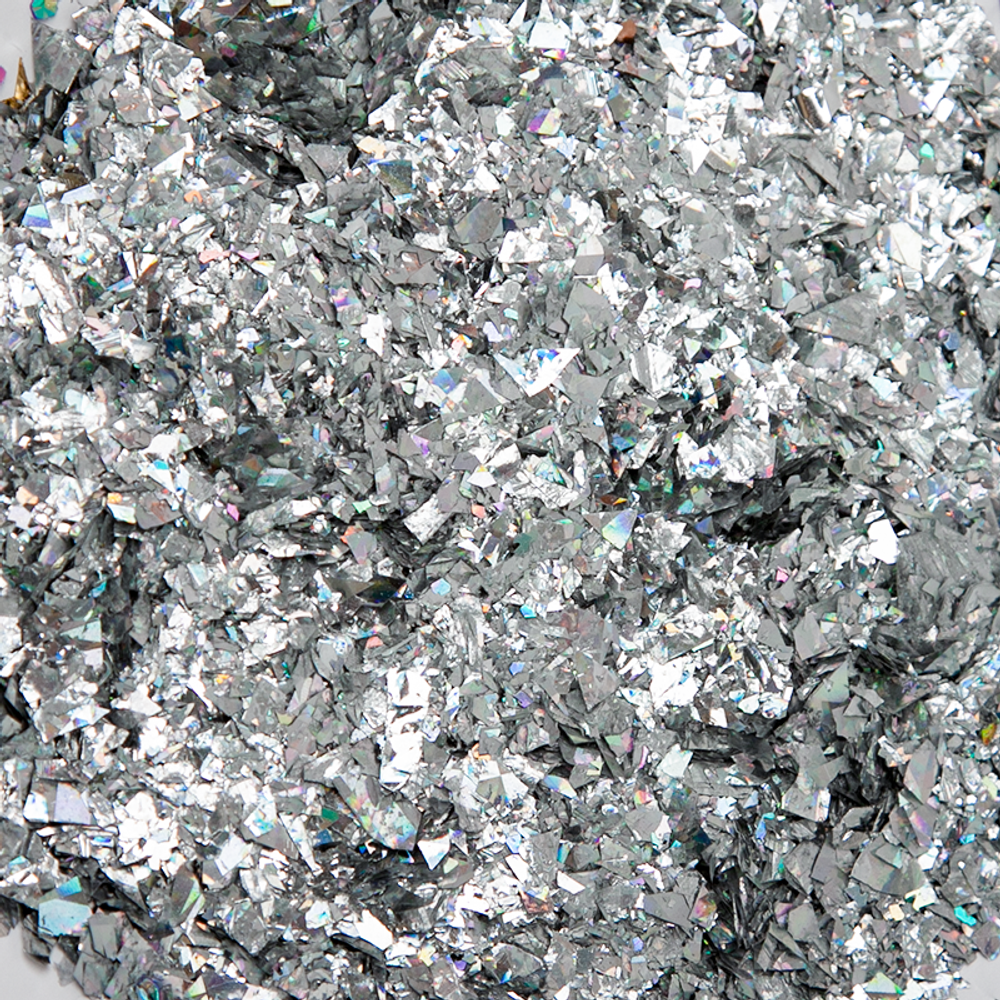 Конфетти дробленые Серебро, Металлик, 20 г.