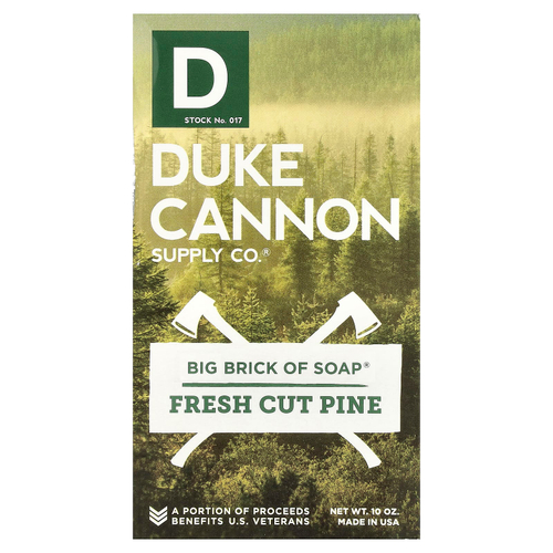 Duke Cannon Supply Co., Big Brick of Bar Soap, аромат Fresh Cut Pine, 283 г (10 унций)