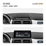 Магнитола BMW X3 E83 2003-2010 - Teyes LUX ONE монитор 12.3" на Android 10, CarPlay, 4G SIM-слот, 6/128ГБ, джойстик iDrive в комплекте