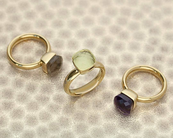 Кольцо Qudo Firenze smoked topaz 18.5 мм 610767 BR/RG размер 18,5