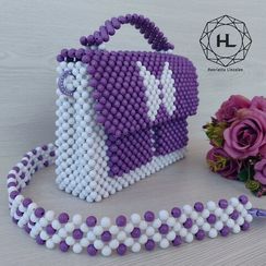 Bənövşəyi və ağ rəngdə BTS çantası